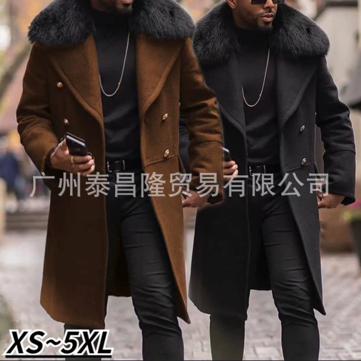 Желаю Амазонки взрывы осень-зима двубортная ветровка с меховым воротником шерстяная ткань молодежное повседневное пальто однотонное пальто мужская одежда