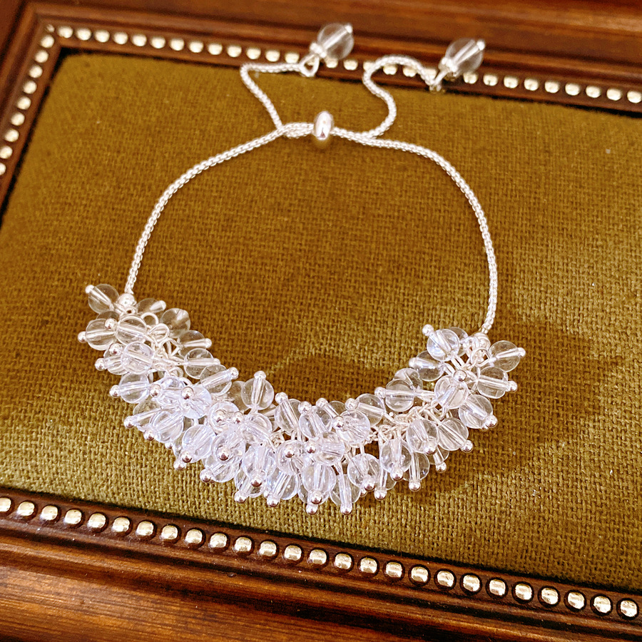 Collar de cuentas de vidrio frío temperamento de moda suéter cadena de lujo ligero conjunto de joyería al por mayor