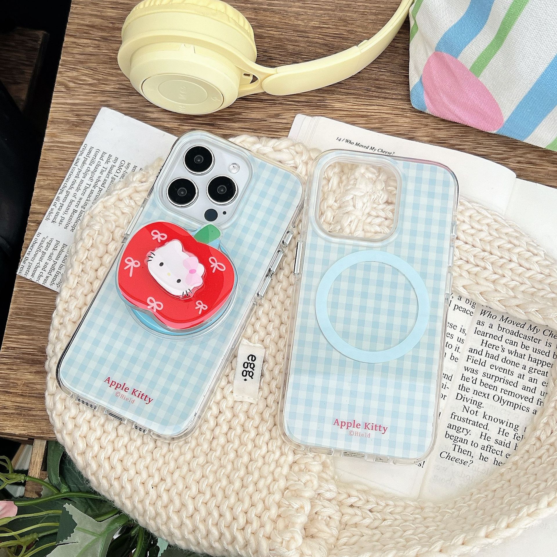 Pequeño azul fresco a cuadros para Apple 15ProMax funda para teléfono móvil 16Pro Verano 14/13 Nuevo 16PM Mujer 15