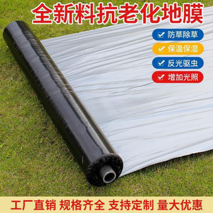 Agricultural Thickened Silver and Black Two-Color Reflective Mulch Film for Weeding, Insulation, Weed Prevention, Planting, and Insect-Proof Plastic Film
