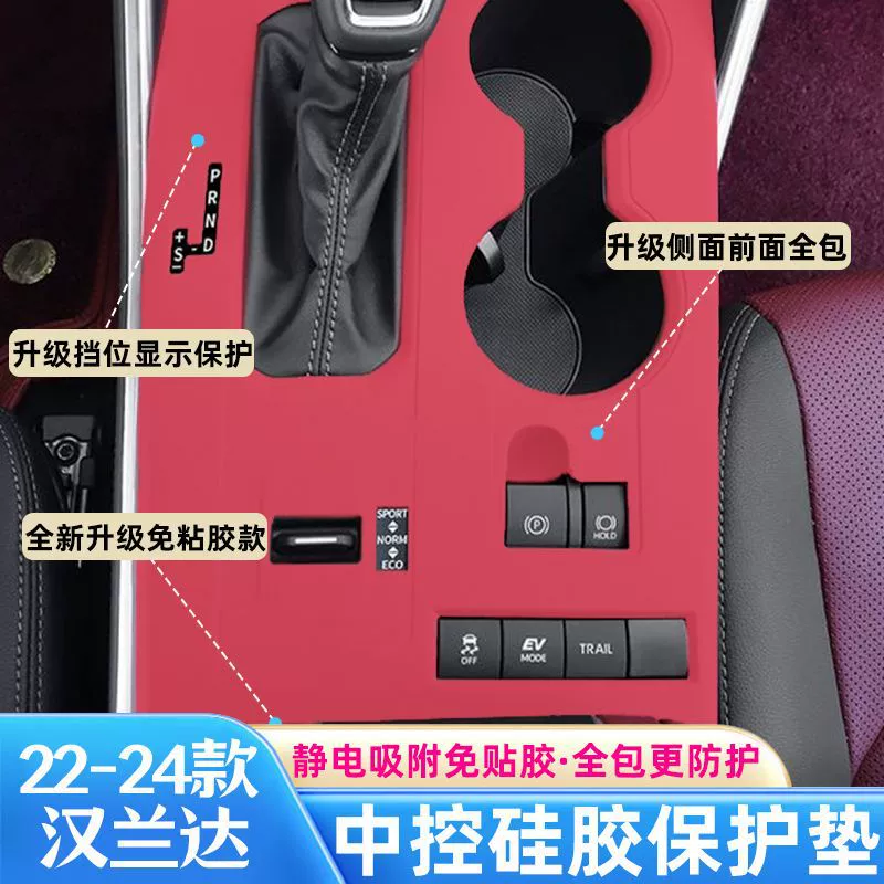 Подходит для центрального управления Toyota Highlander, силиконовая защитная накладка, внутренняя защитная пленка, Crown Land Release, модифицированные автомобильные принадлежности