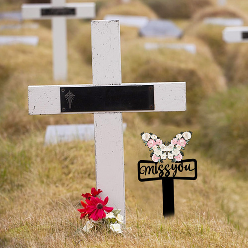 Iron Butterfly Metal Craft Ornament for Garden Stake Outdoor Courtyard Garden Decoration Insert