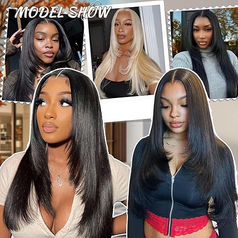 13X4 Synthetic Lace Front Wig Long Straight Glueless Wig for Women High-Definition Lace Layered Pre-Cut Hairline Full Head Wig 13X4 Synthetic Lace Front Wig Long Straight Glueless Wig for Women High-Definition Lace Layered Pre-Cut Hairline Full Head Wig