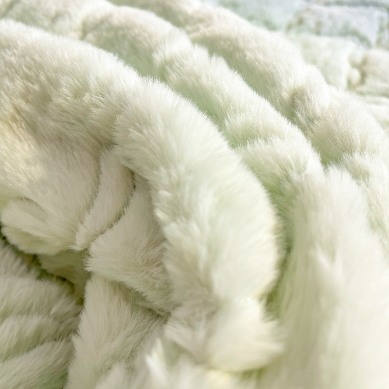 2024 nueva ropa de cama acolchada de lana de conejo estilo falda de cama