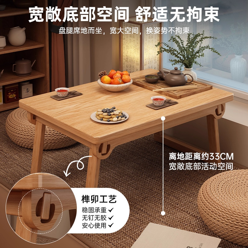 Mesa de escritorio personalizada tabla plegable de madera sólida ventana flotante tabla pequeña mesa de té casera mesa de estudio tatami estante multifuncional