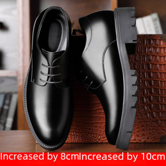 Formal Business Leather Shoes for Men, Thick Sole 10cm Inner Heel Lift Genuine Leather Breathable Men's 8cm Heel Lift Casual Soft Sole Shoes