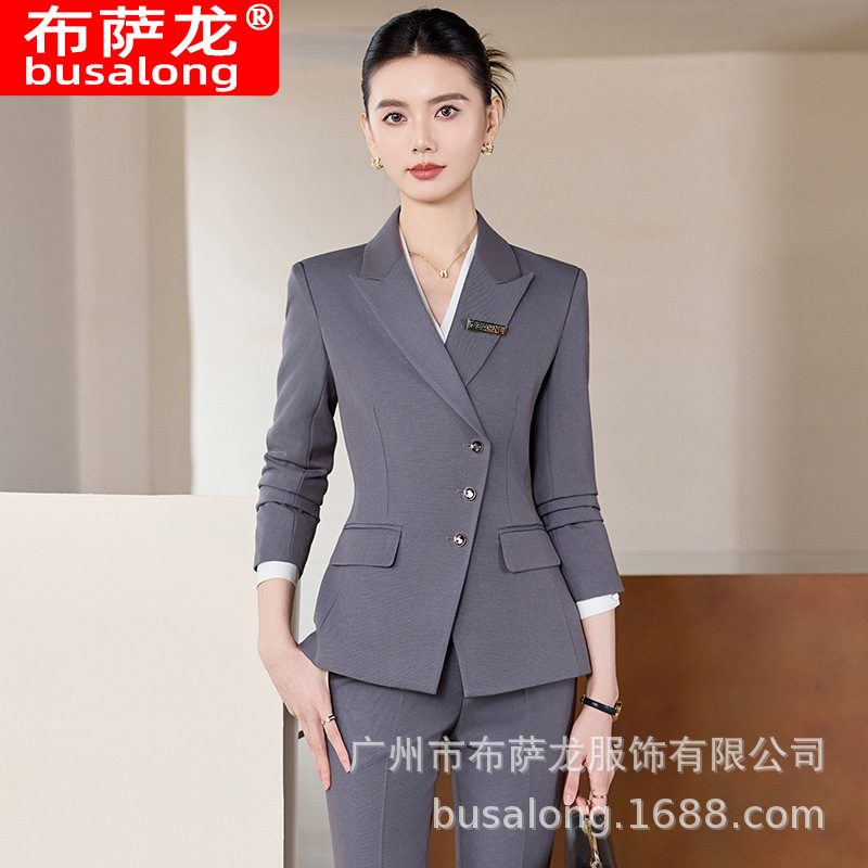 2026 New Autumn Busalong Women's Long-Sleeved Professional Suit and Trousers Formal Suit Work Clothes 6593 2026 New Autumn Busalong Women's Long-Sleeved Professional Suit and Trousers Formal Suit Work Clothes 6593