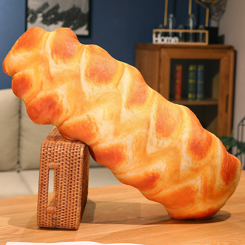 Almohada de Peluche con Forma de Pan Terciopelo Cristal Súper Suave para Dormir y Regalos image 11