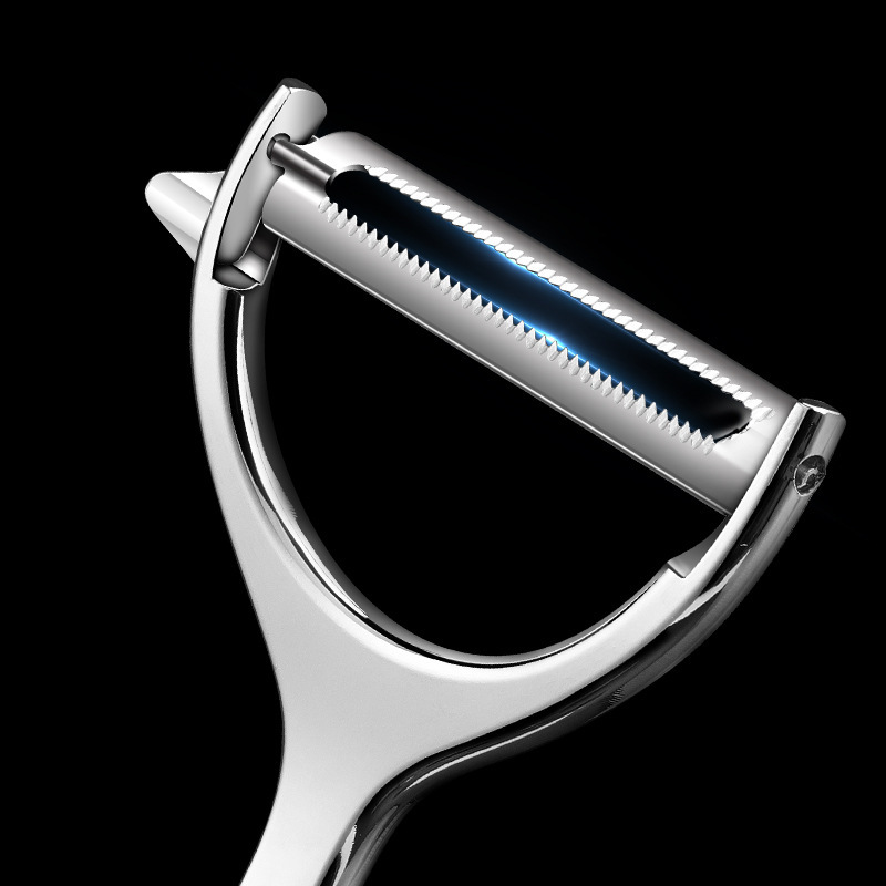 Frutas multifuncional acero inoxidable pelador cuchillo raspador de cocina casero de papas melón cuchillo raspador de dientes melón raspador