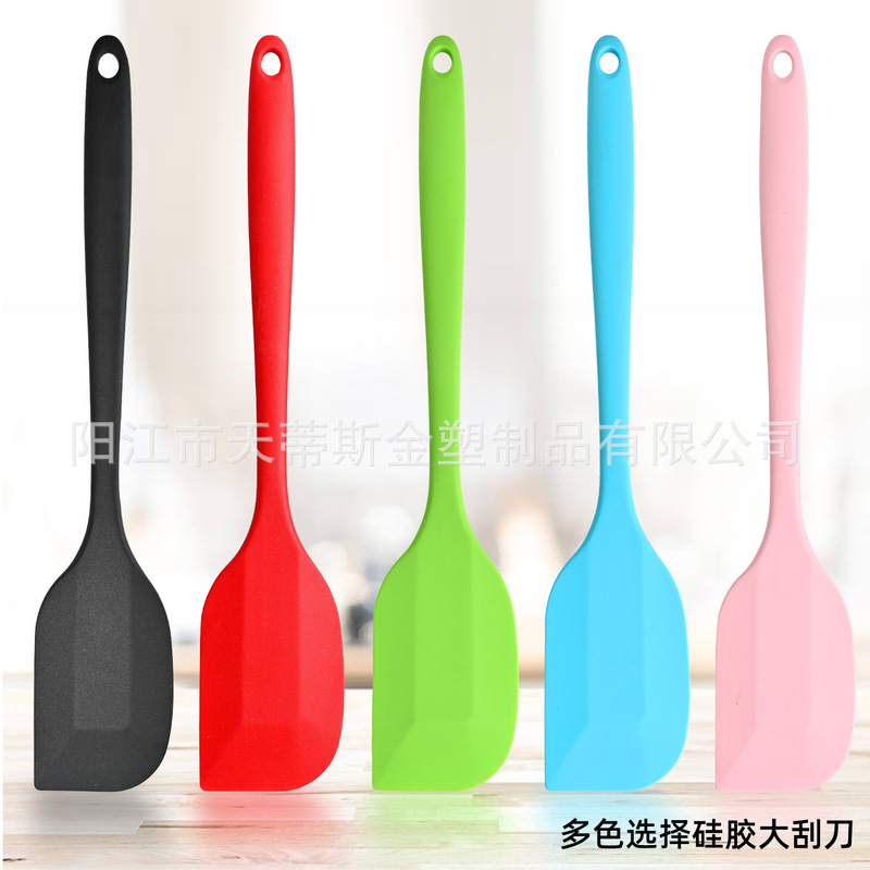 27cm Large Silicone Scraper, High Temperature Resistant Butter Scraper, All-In-One Solid Color Cake Spatula, Baking Tool