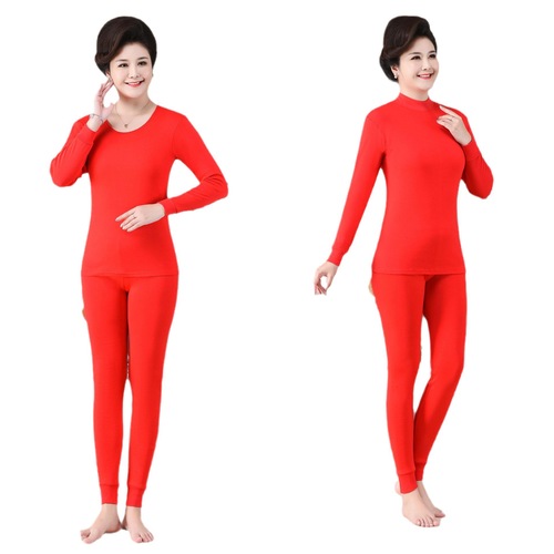 Women's pure cotton thermal underwear set half mid-high collar autumn coat autumn trousers thin tight body black solid color bottoming shirt