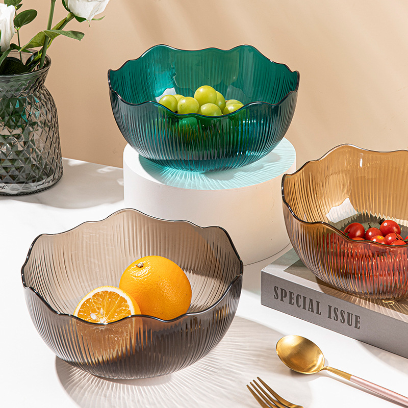 Mesa de centro de sala de estar a prueba de caídas y resistente a las caídas, plato de frutas, simple y moderno, estilo de lujo ligero, estilo de red, plato de bocadillos de gran capacidad al por mayor