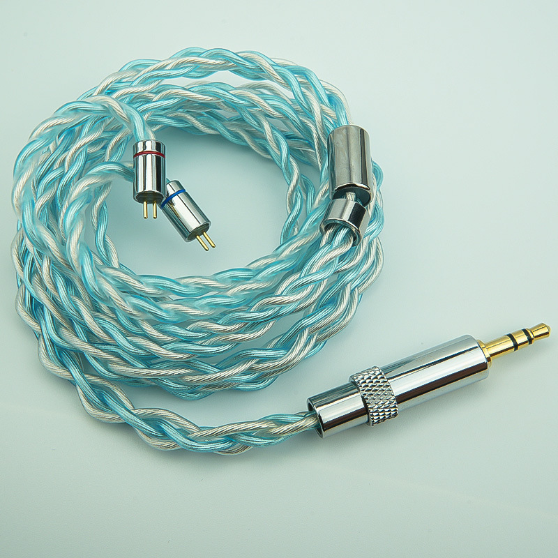 Source Factory Four-Strand Single Crystal Copper Silver-Plated Headphone Upgrade Cable with Replaceable Plug 0.78Mmcx Pin Hifi Sound Quality