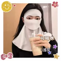 Дышащий солнцезащитный козырек из ледяной шелк летом Половина Половина Дизайн УФ-маски можно пить воду