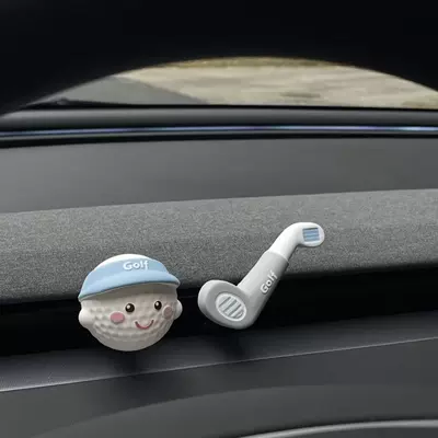 Car Perfume Aromatherapy cute sporty golf design, hand-painted - blue-hat-golf-clubs-floral-scent