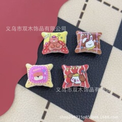 19*21mm印花卡通字母小动物抱枕串珠 diy手机链包挂车挂饰品配件