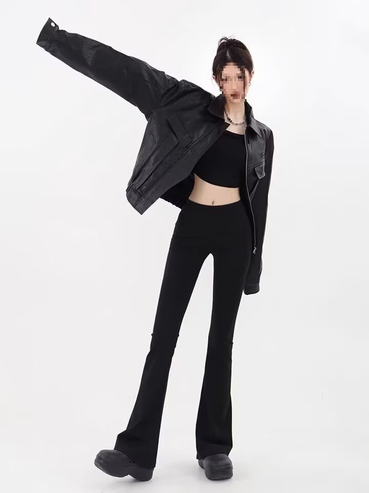 boy Lazy American Retro Short Loose Motorcycle Leather Jacket For Women, Autumn And Winter New High Street Coat_voghion.com