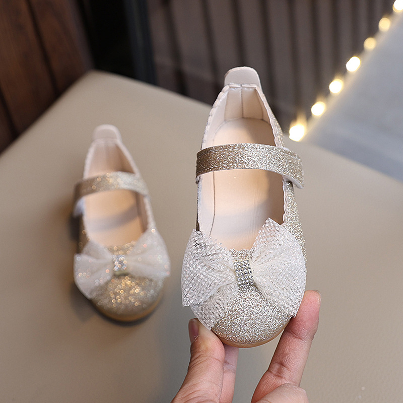 Zapatos de princesa para niñas, nuevos zapatos para niños, zapatos de cuero de primavera y verano brillantes, zapatos de niña, zapatos de bebé, suela suave