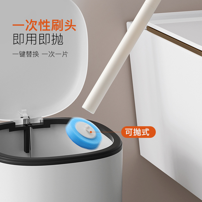 Cepillo de inodoro desechable hogar sin ángulo muerto cepillo de inodoro reemplazo traje de cabeza colgante de pared artefacto de limpieza de inodoro