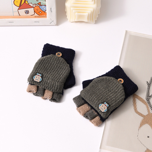 children's demi-season keep warm cute knitted gloves for boys