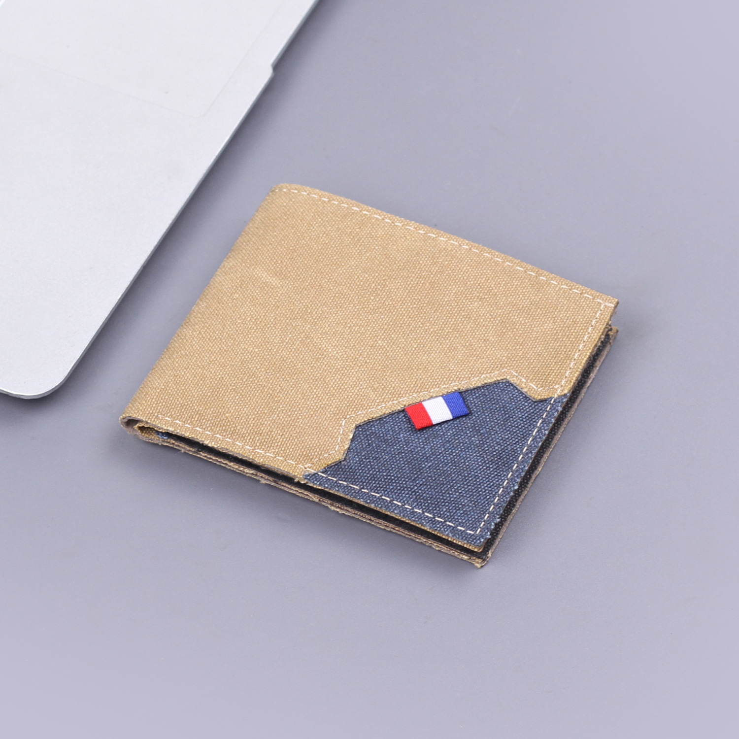 Canvas para hombres cartera corta de tela suave cartera de hombre doble para hombres multi-tarjeta nueva bolsa de tarjetas en 9 tarjetas