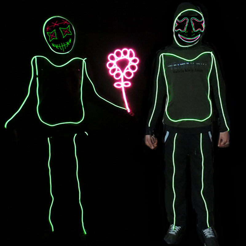 Nuevo dios masculino fósforo hombre LED iluminante ropa de la compañía de espectáculo de escenario de luz fría reunión anual de espectáculo de festival
