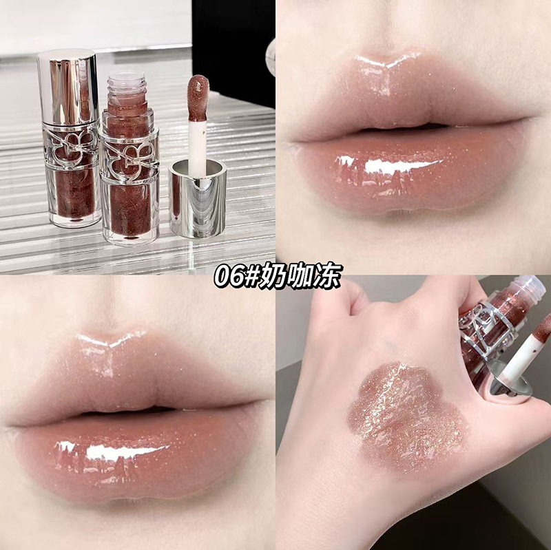 Gege Bear esmalte labial brillante con brillo de agua para cubrir las marcas labial. Esmalte labial transfronterizo brillante con espejo de agua.