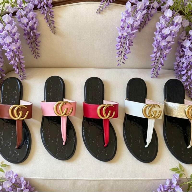 2026 New Style Gg Letter Flat Slippers for Women, Fashionable Versatile Beach Sandals for Summer 2026 New Style Gg Letter Flat Slippers for Women, Fashionable Versatile Beach Sandals for Summer