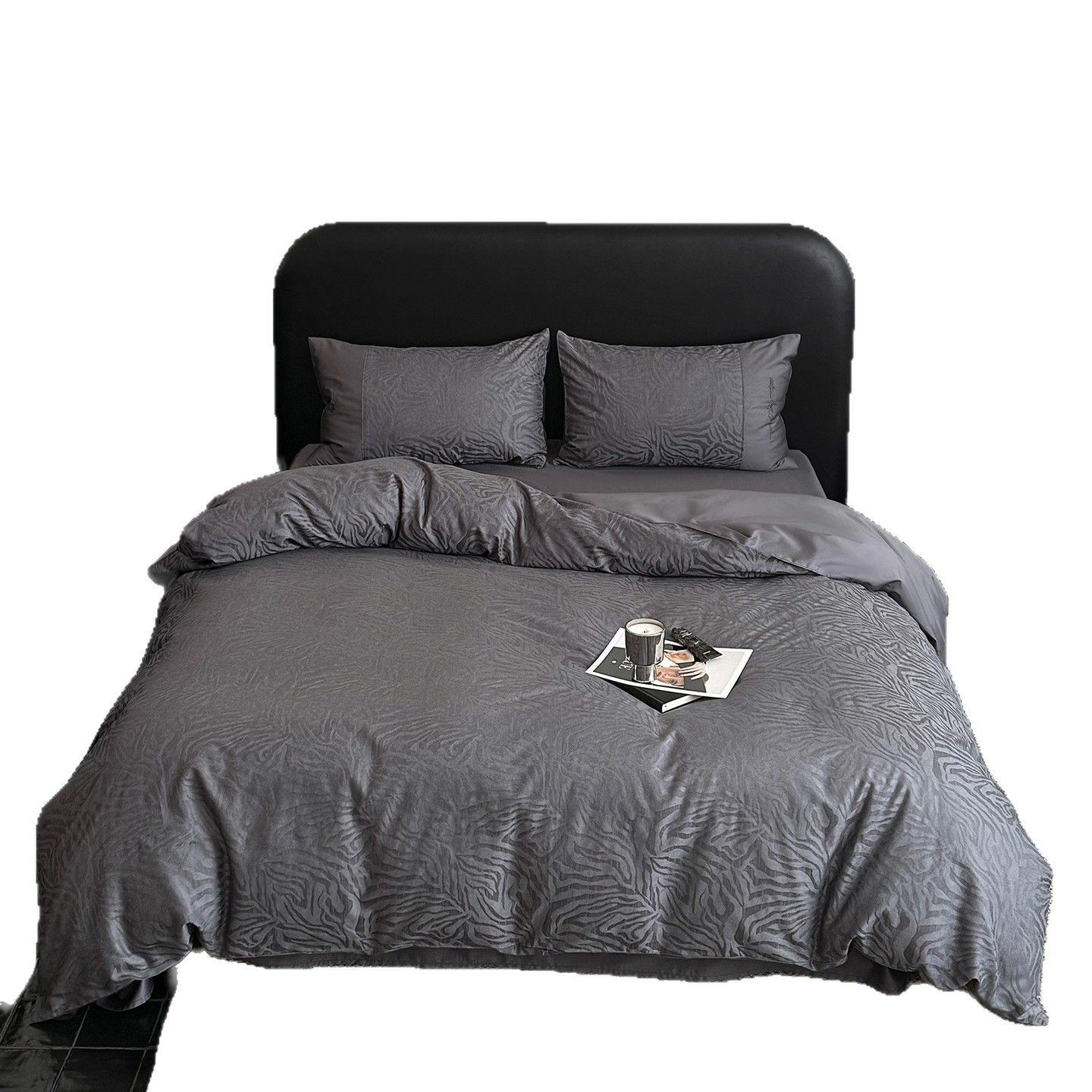 100s algodón ligero de lujo de alta gama de algodón de cuatro piezas Jacquard nórdico sábanas de ropa de cama