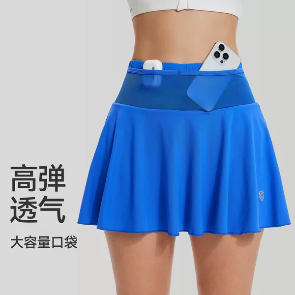 Full Waist Pocket Sports Skirt Women's Anti-Light High Waist Slim Skirt Running Pleated Yoga Tennis Skirt for Summer