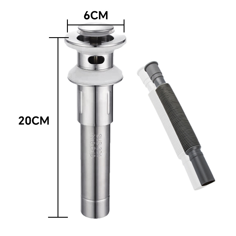 Accesorios de desagüe de lavabo de acero inoxidable, lavabo, lavabo, juego de caída de lavabo, rebote, reversión, desodorante