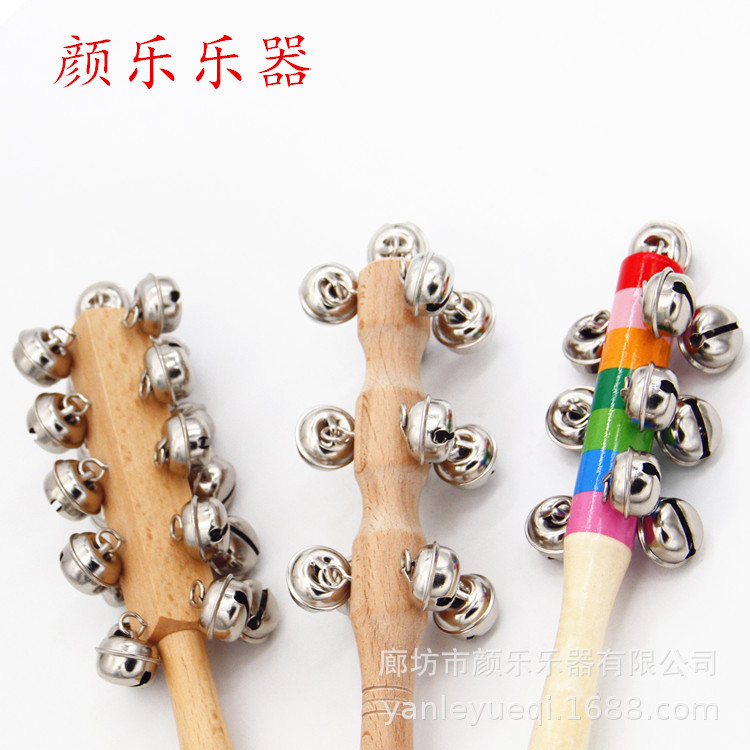Stick Bell Orff Percussion Instrument Colorful Stick Bell Wooden Hand Rattle Early Education Toy 13 Stick Bell Log 21 Stick Bell