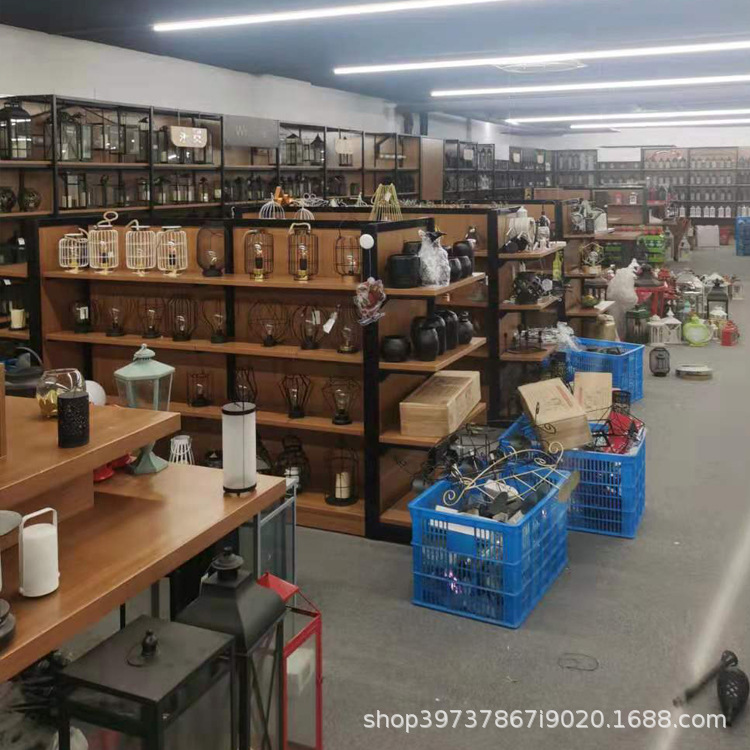 名创优品款店铺商场钢木货架陈列柜中岛架