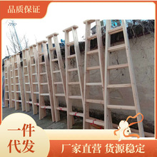 ✅人字梯木梯家用实木加厚梯子加强版折叠梯双侧梯水电梯工地装