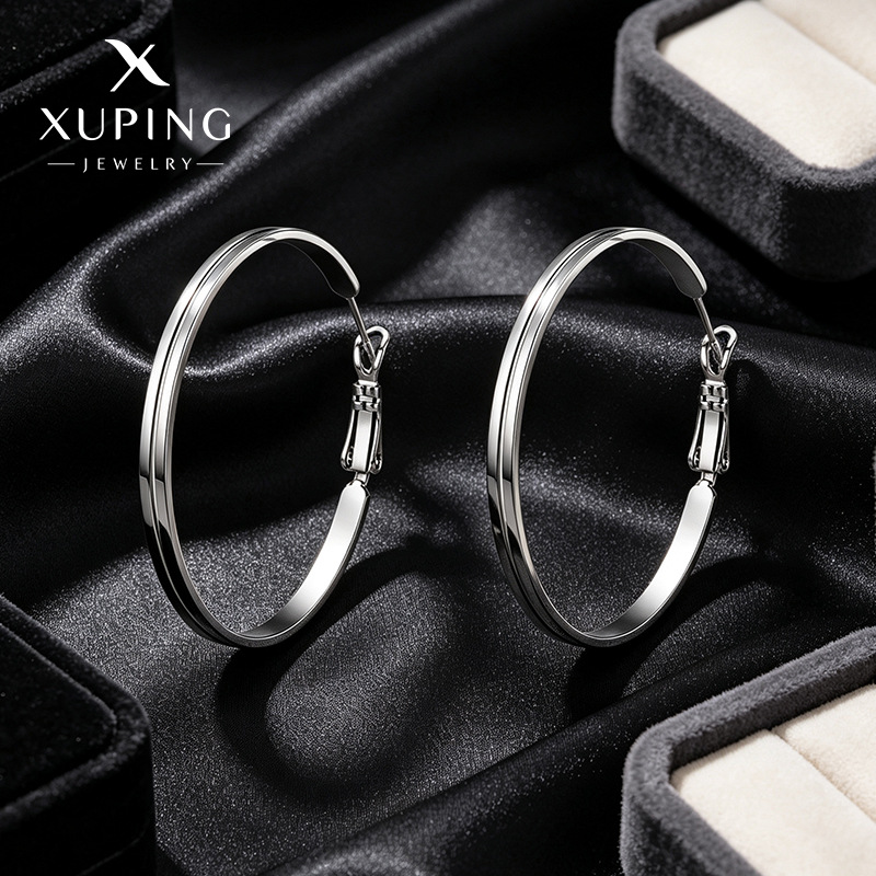 Xuping joyería estilo de moda europea y americana aretes exagerados doble fila brillante aretes de aretes de arroz de arroz pendientes de arroz transfronterizos aretes al por mayor image 61