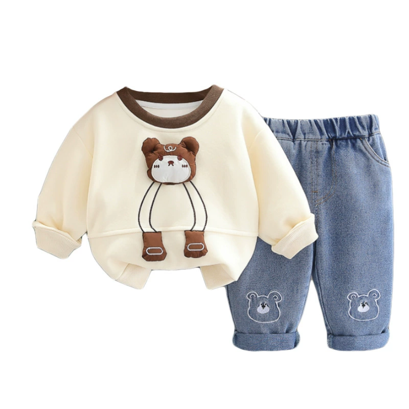 Набор для мальчиков весной, хлопковый свитшот с длинными рукавами в мультяшном стиле, вестерн стиль, детская одежда