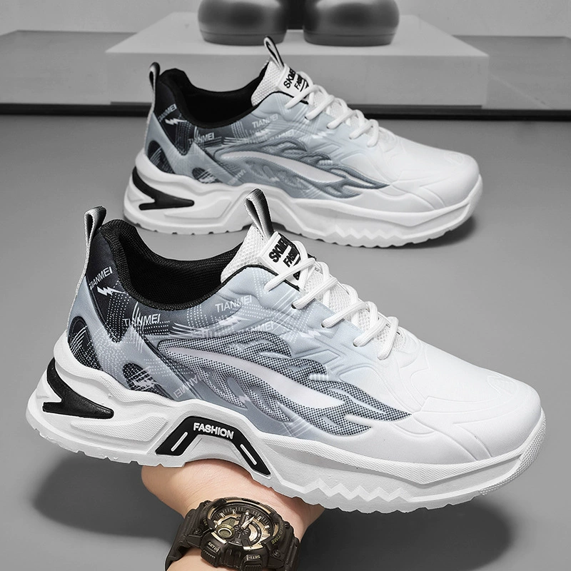 Мужская обувь Лето 2025 новая дышащая сетка спортивная обувь мужская мода дикий бег на толстой подошве повседневная обувь папы
