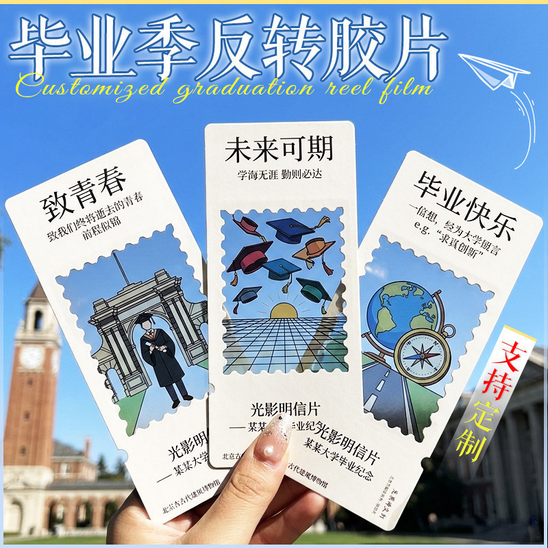 Customized Postcards with Film Ticket Stubs, Tourist Landmark Check-In Cards, City Attraction Check-In Cards, Light and Shadow Photo Souvenirs