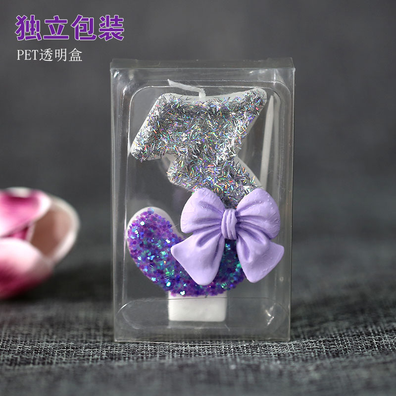 Nueva vela digital creativa vela de pastel de cumpleaños de arco púrpura para la vela de suministro de comercio exterior de comercio electrónico transfronterizo