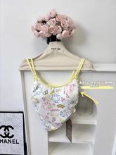 【260克人棉莫代尔】不规则吊带女带胸垫露背卡通印花短款修身背