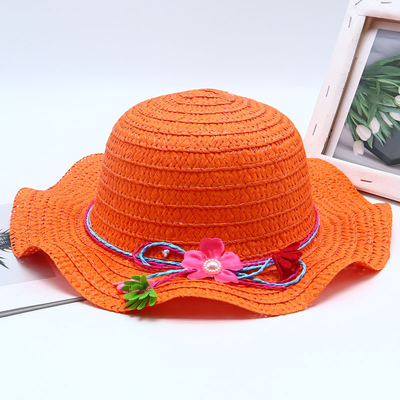 투톤 로프 진주 꽃 오렌지