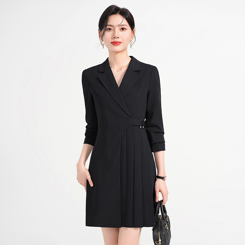 Black Suit dress Women's High-end Formal Occasion Professional Skirt Hotel Front Desk Tooling Jewelry Store Overalls