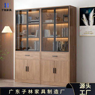 Modern Bookcase with Glass Door Whole Wall Floor Entry Luxury Glass Cabinet Modern Simple Bookcase Cabinet Display Cabinet New