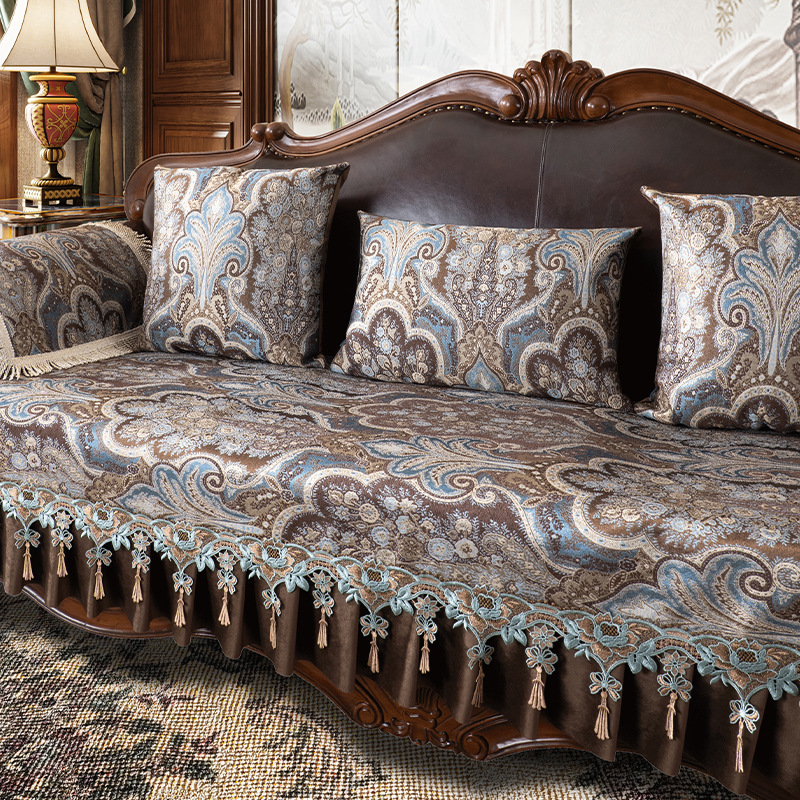 푸룬데 자수-커피색