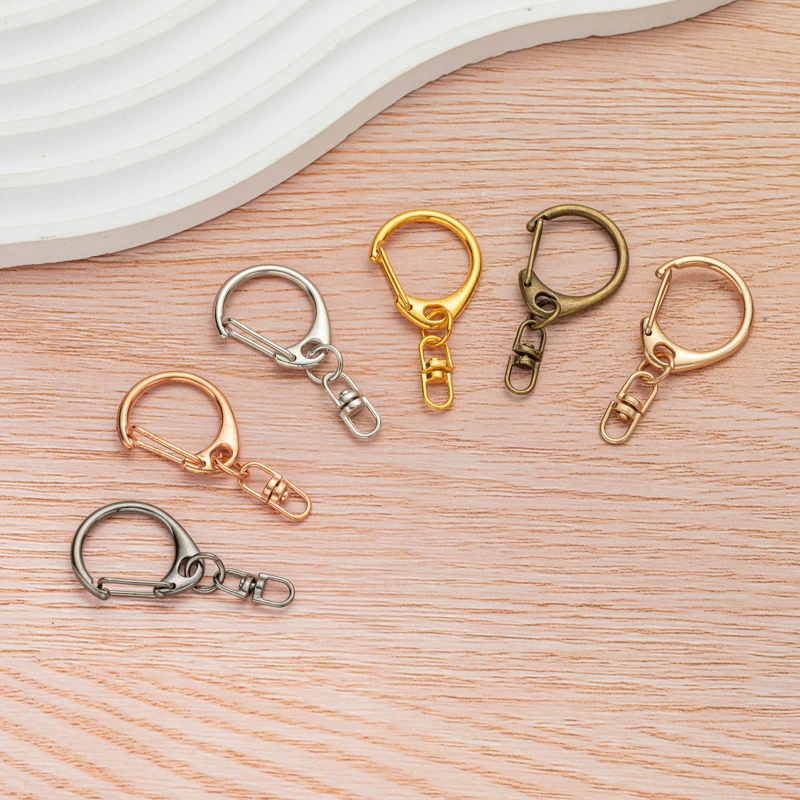 Брелок-карабин из цинкового сплава в форме восьмёрки, гальванизированный, большой и малый, вращающийся, для рукоделия, фурнитура, D-образный карабин