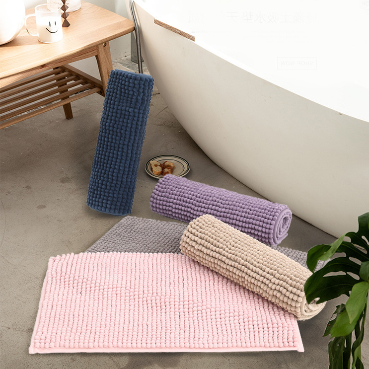 Cross-Border Short-Haired Plain Bathroom Mats, Anti-Slip Chenille Carpet Mats, Hot Melt Adhesive Door Mats, Living Room Carpet Manufacturers Cross-Border Short-Haired Plain Bathroom Mats, Anti-Slip Chenille Carpet Mats, Hot Melt Adhesive Door Mats, Living Room Carpet Manufacturers
