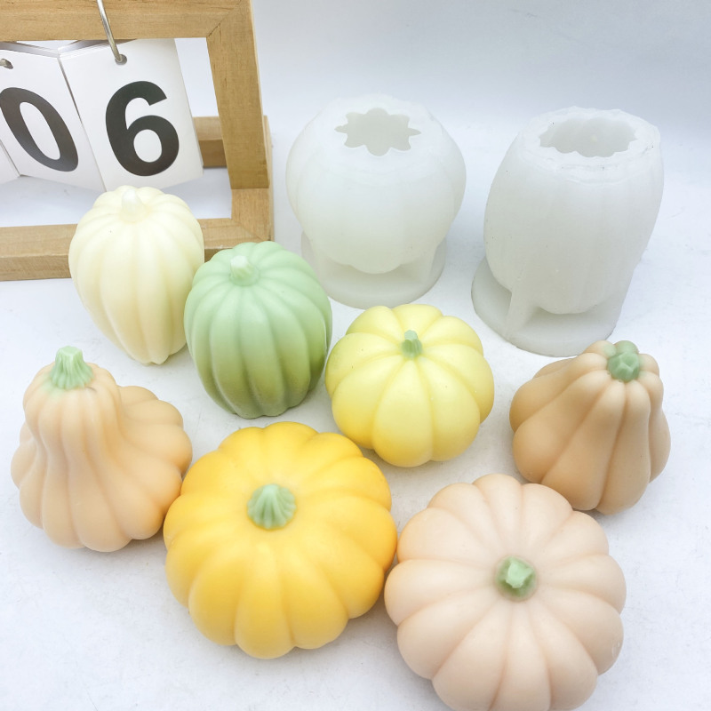 国境を越えたハロウィーンカボチャろうそくシリコン金型DIYカボチャ手作り石鹸ケーキ焙煎ろうそくカボチャ置物|undefined
