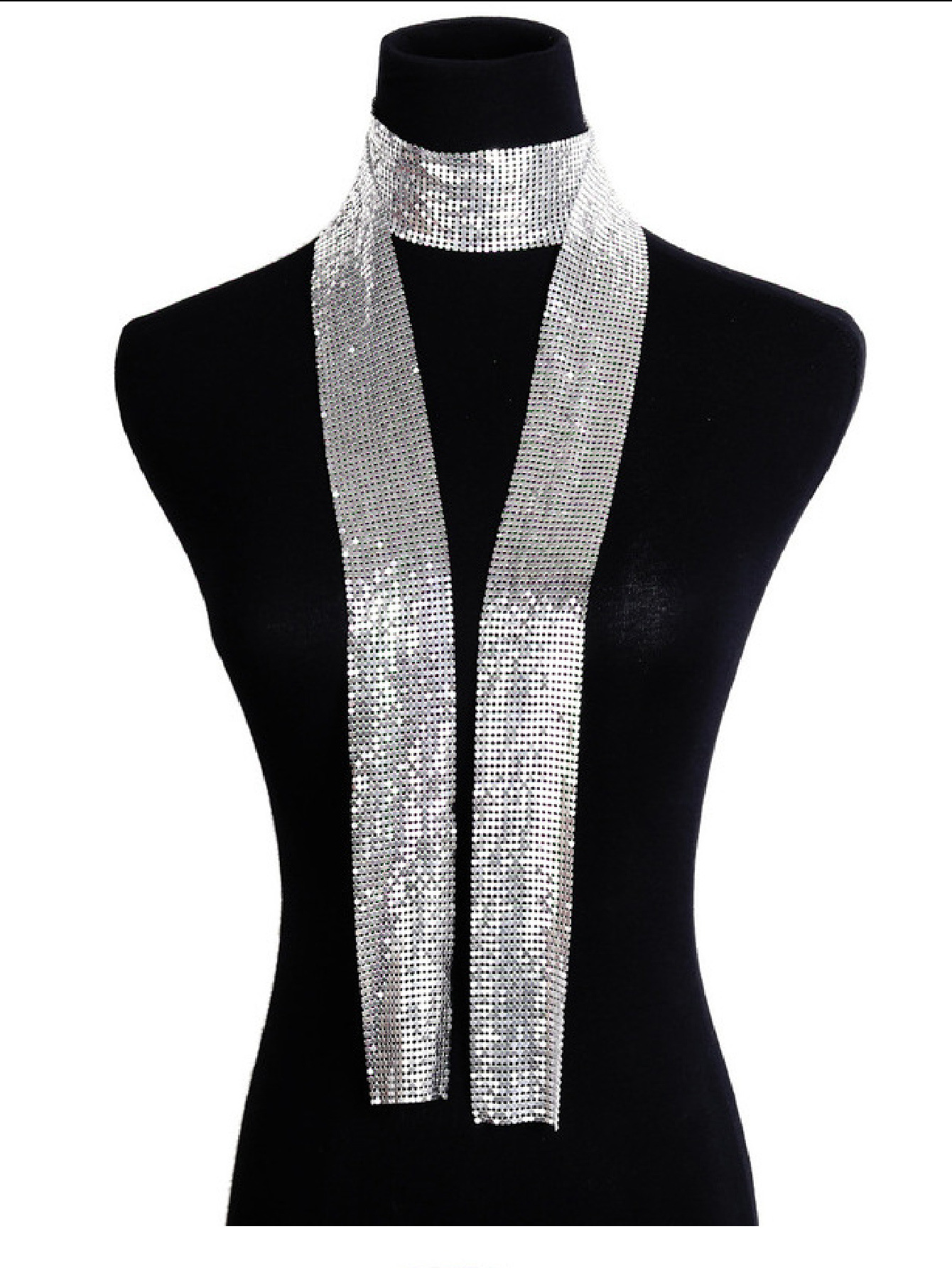 Europeo y americano ins accesorios transfronterizos nuevo personalizado simple cadena de aluminio larga collar moda bufanda Collar para las mujeres