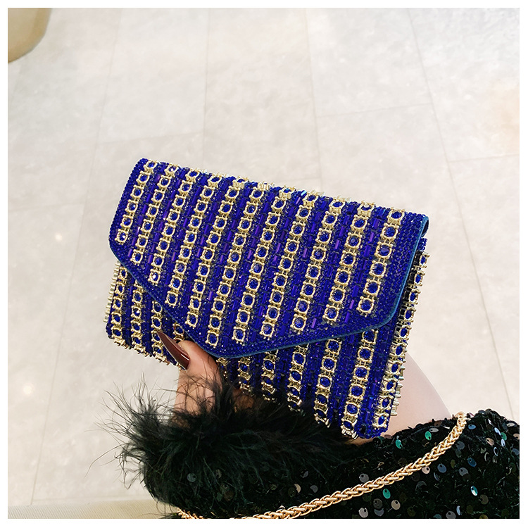 Cross-border bag bestsellers: Women's bag, chain, super shiny diamond-encrusted small square bag, crossbody bag, fashionable and versatile, socialite dinner bag undefined