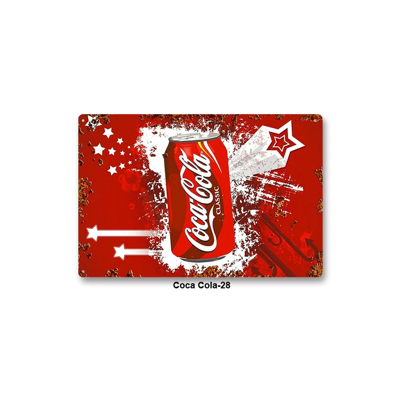 Металлическая настенная табличка Coca Cola, жесть 20×30 см, винтажный ретро стиль